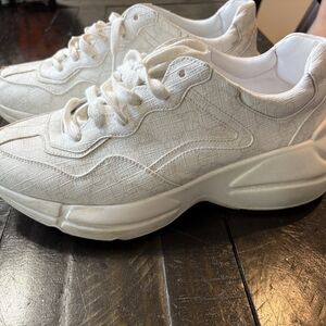 Textured Cream Sneakers